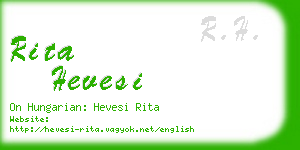 rita hevesi business card